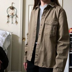 Forever 21 Tan Lightweight Button Up Top